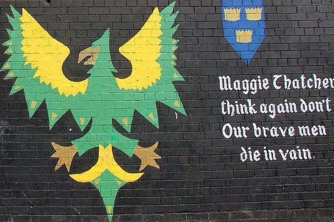 Award Winning Private 2 Hour Belfast Political Black Taxi Tour - International Mural Wall on Divis Street, about 15 minutes