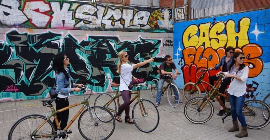 Barcelona: 3.5-Hour Street Art Tour by Bamboo Bike - Riding from Parallel toward Poble Nou