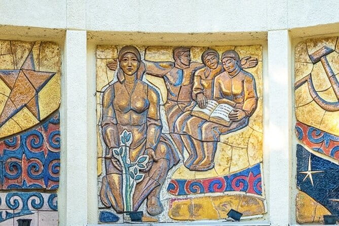 Bishkek Street Murals , Mosaics Arts and Kyrgyz Nomadic History - Kurmanzhan Datka, the Ala Too Theatre, and Soviet mosaic art