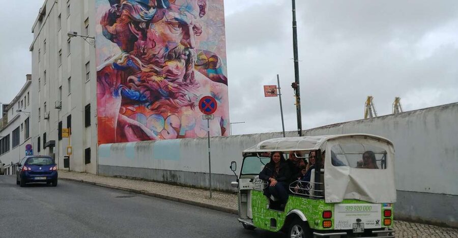 Lisbon Street Art by Tuk Tuk : Graffiti & Murals Discovery - Portas do Sol brings the city into view