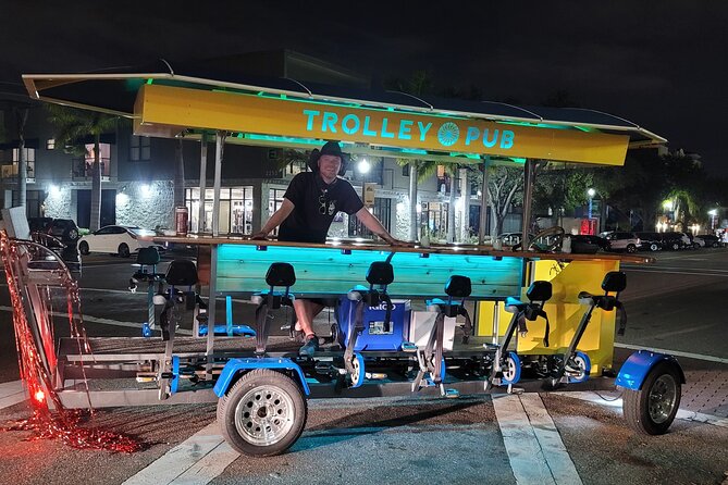 Party Bike through St. Pete with Bar+Mural Stops on Trolley Pub - 3 Daughters Brewing: games, beer, and a convenient return