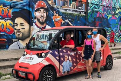 Private 3-in-1 Sightseeing, Brewery, and Mural Tour of Houston by Cart